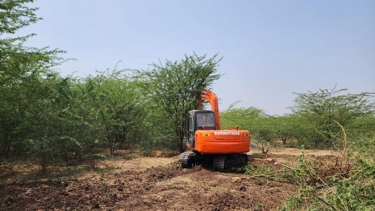 Mamdapur land before KVA intervention - overrun by Prosopis juliflora