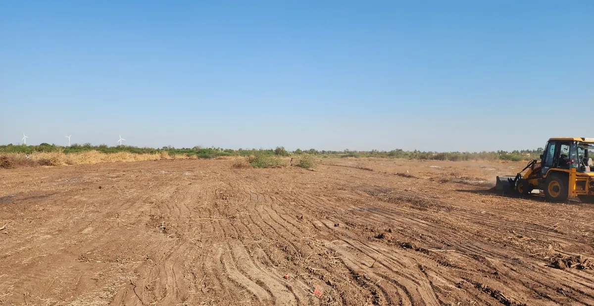Land leveling work at Mamdapur for advance pitting